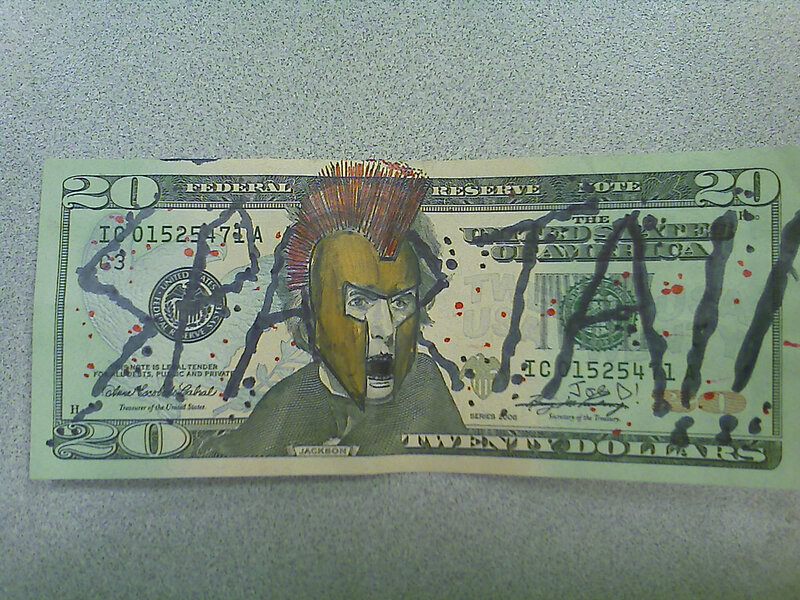 altered twenty-dollar bill