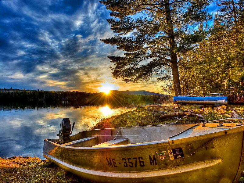 Aluminum Boat on Shore