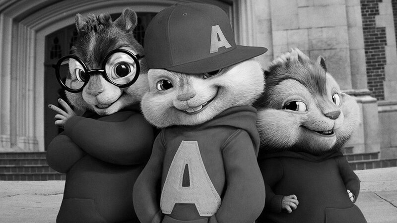 Alvin and the Chipmunks in black and white