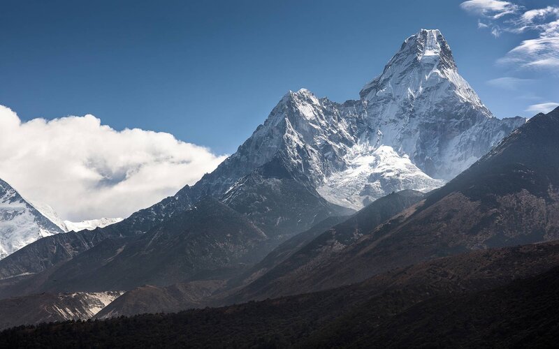 Ama Dablam Mountain — Blue, Dramatic