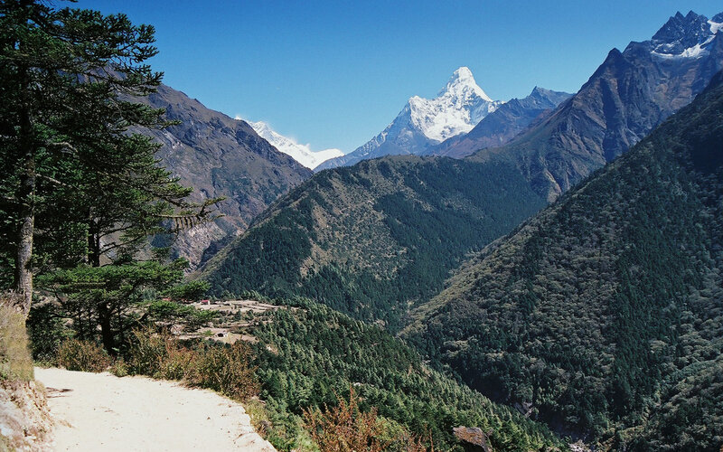 Ama Dablam Mountain — Blue