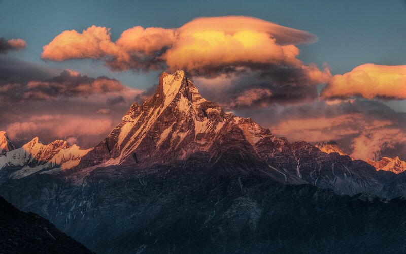 Ama Dablam Mountain — Orange