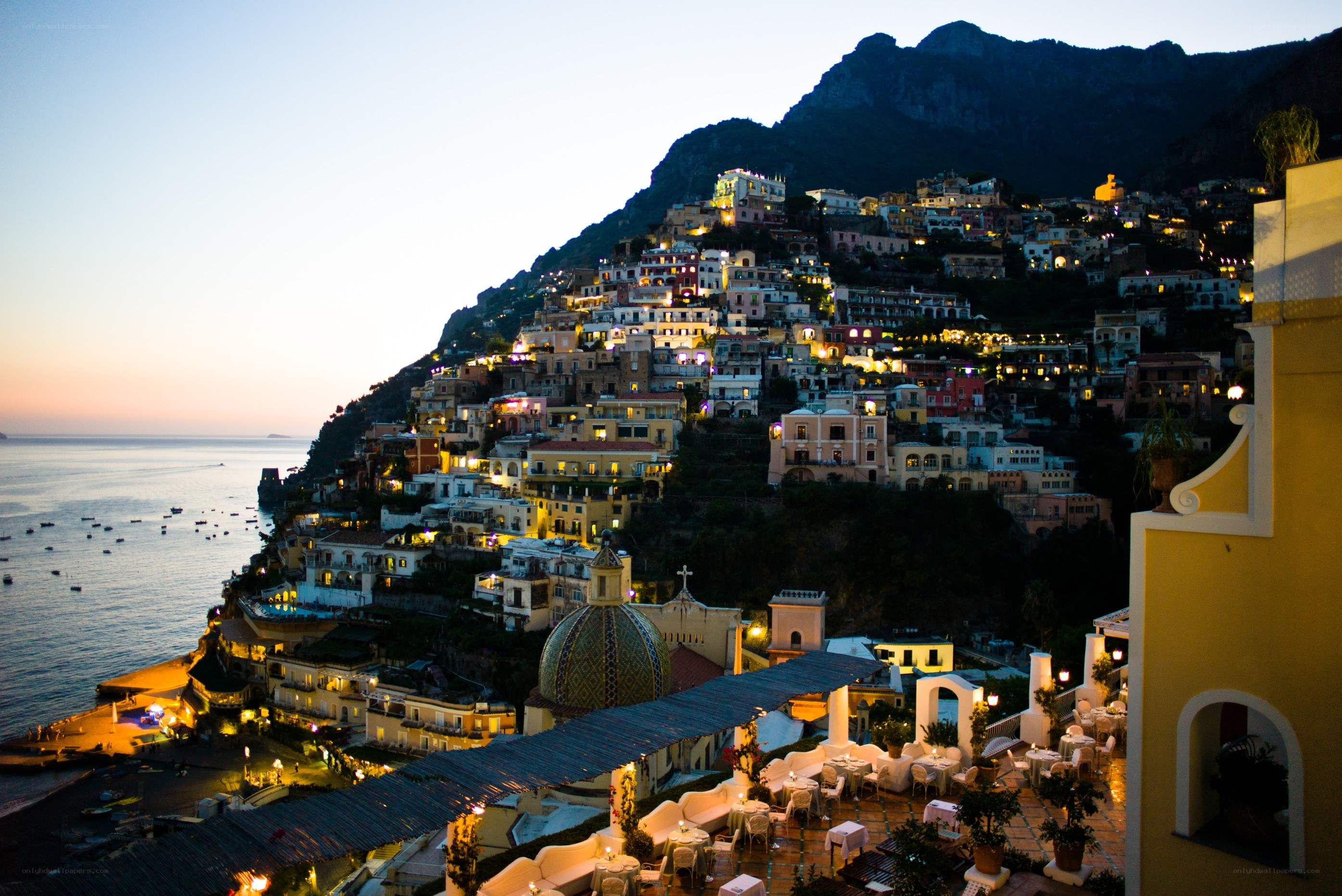 Amalfi Coast at dusk
