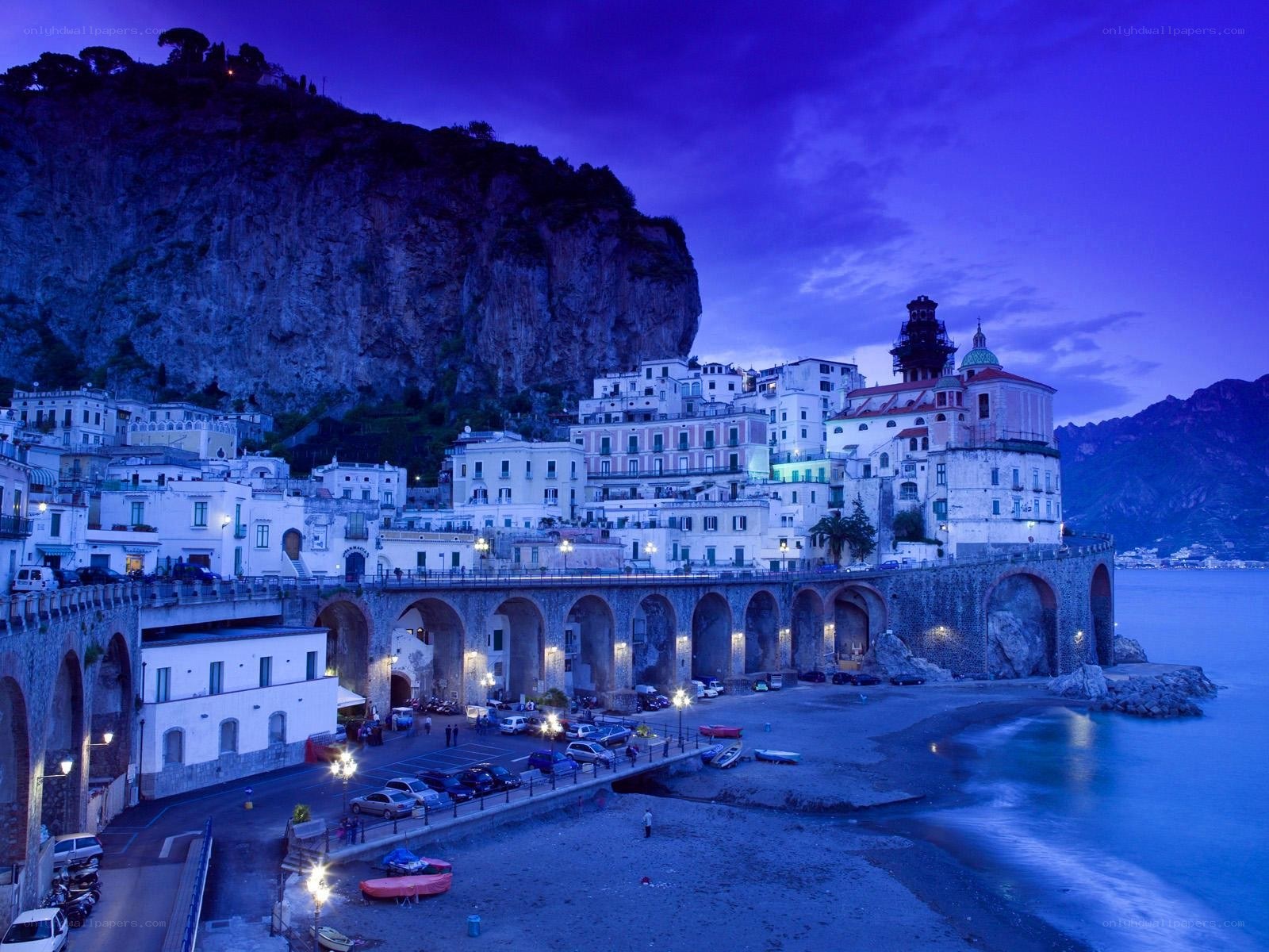 Amalfi Coast at dusk