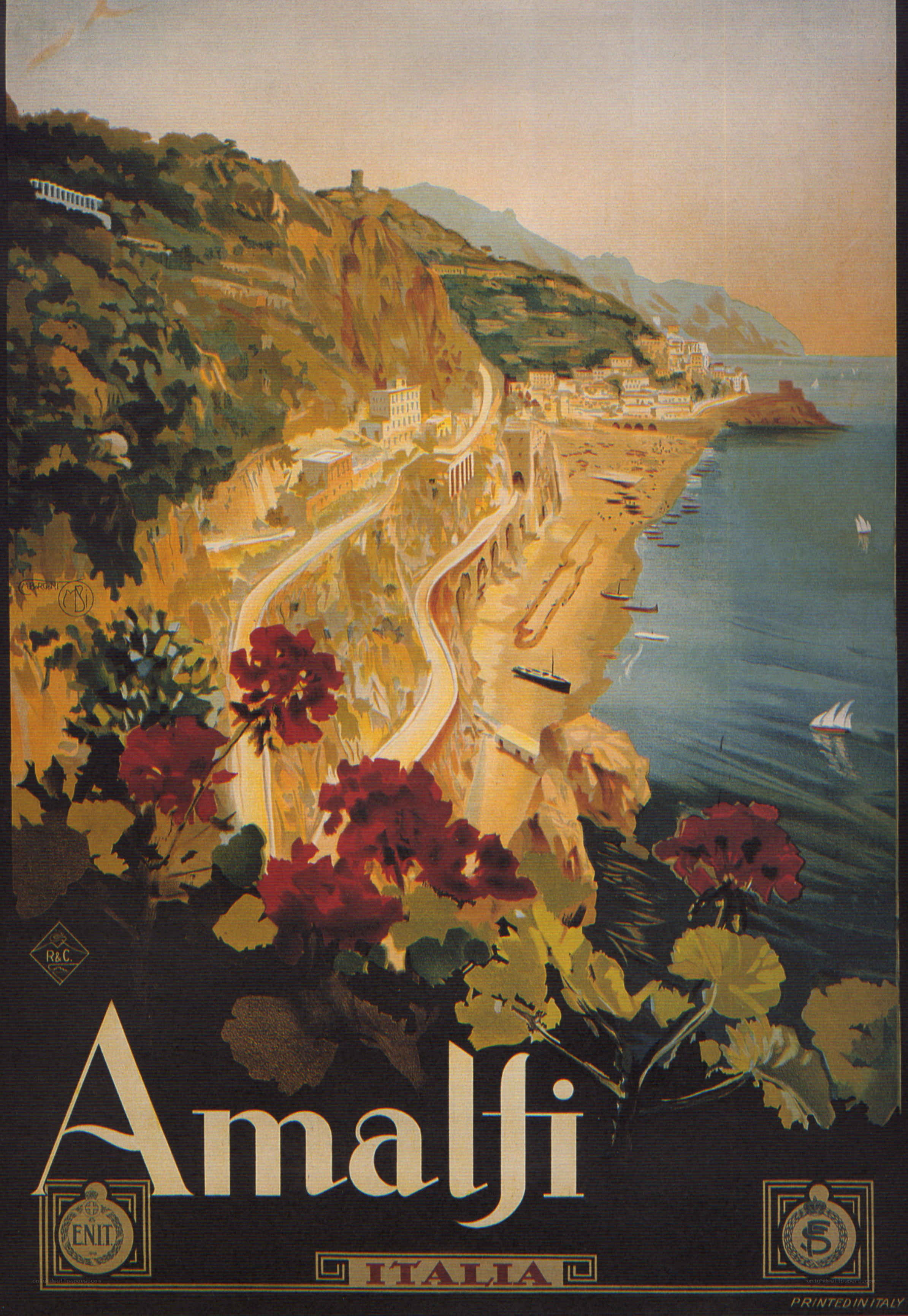 Amalfi Coast travel poster
