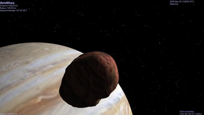 Amalthea orbiting Jupiter