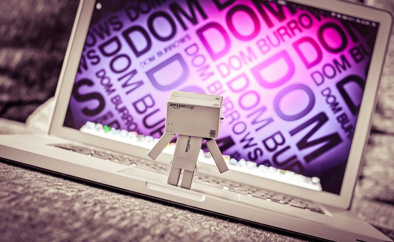 Amazon box figure on laptop