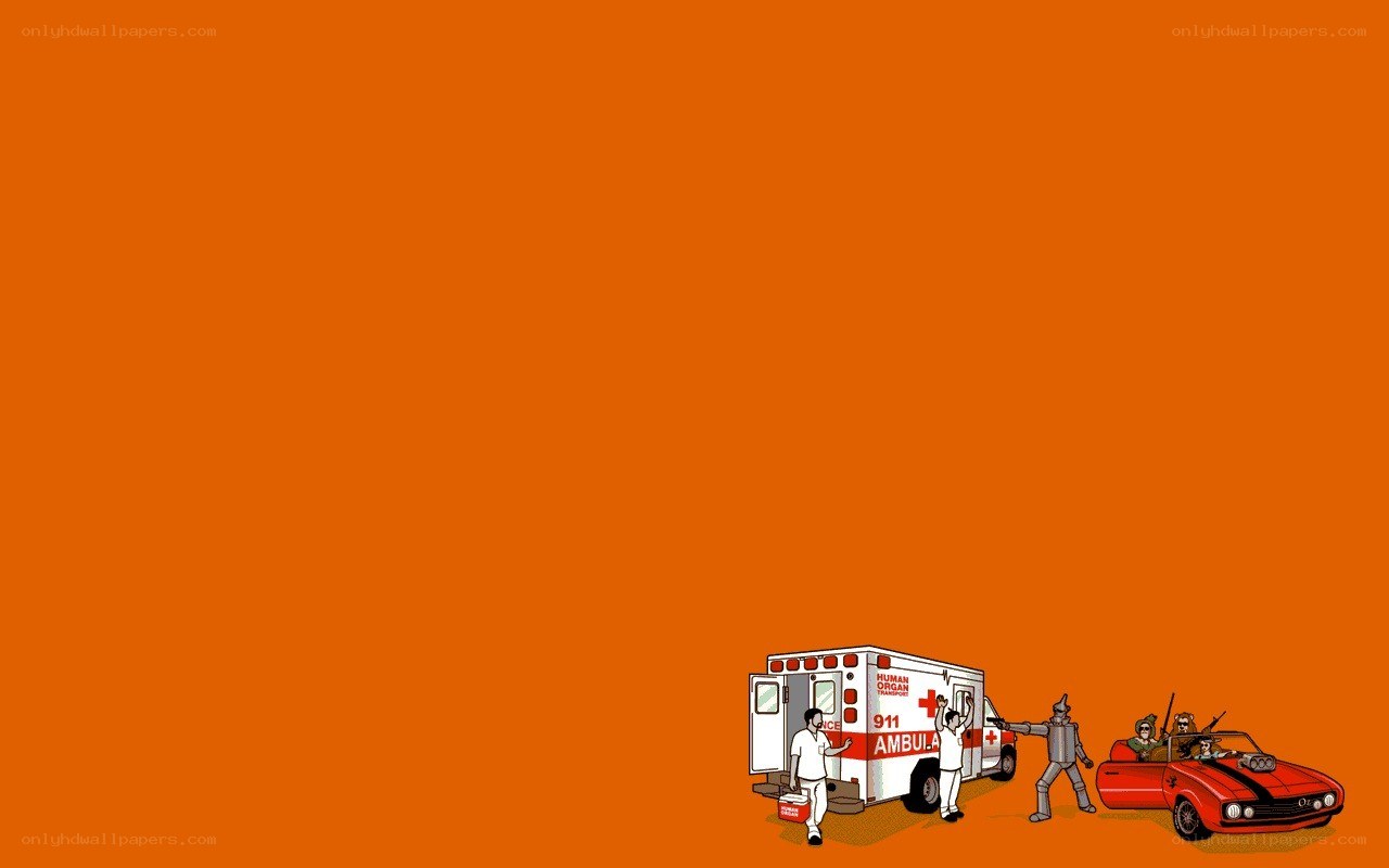Ambulance and car scene