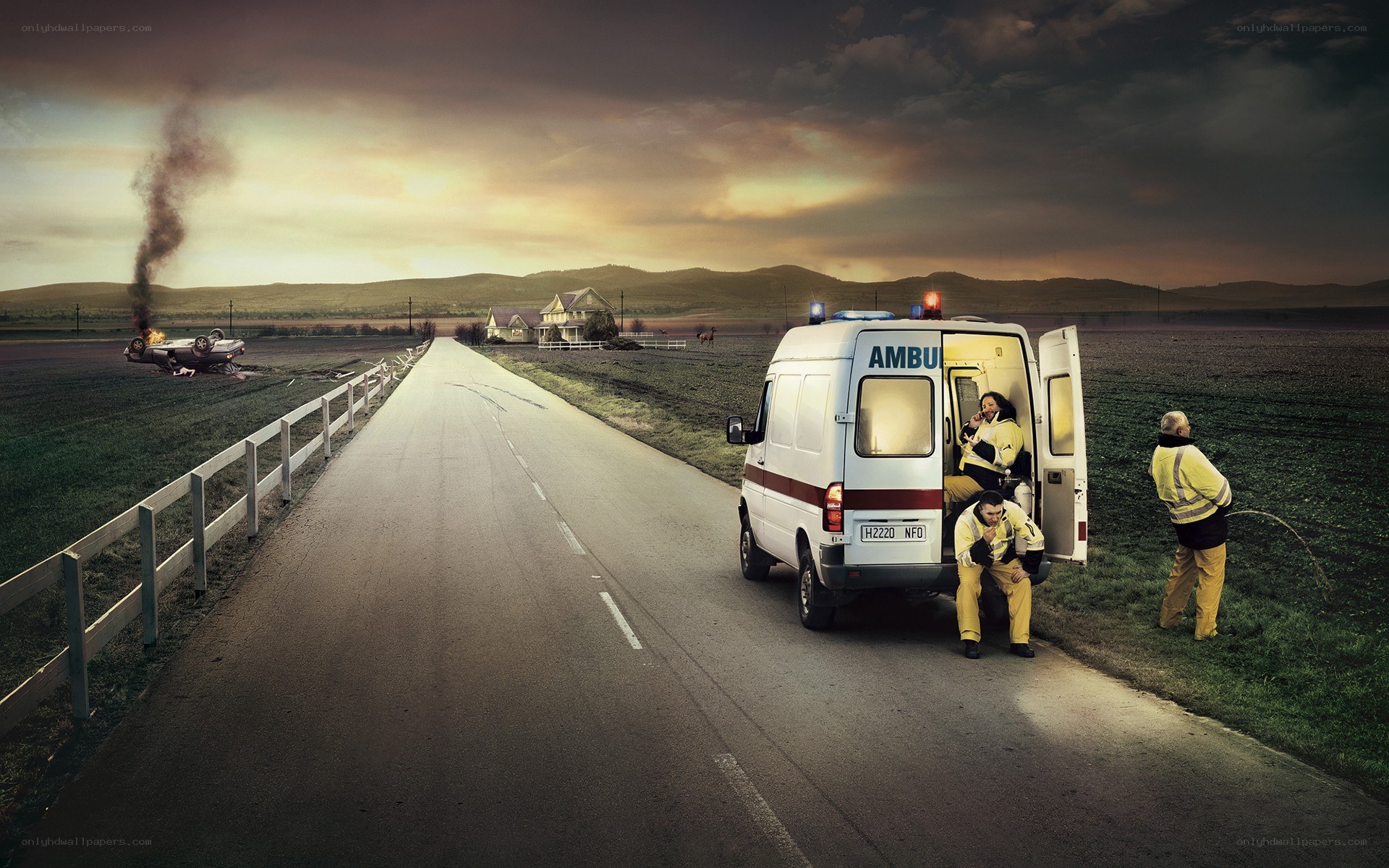Ambulance at accident scene