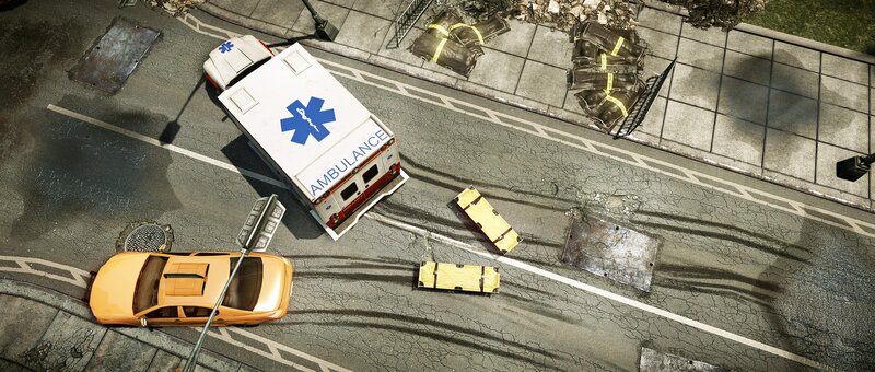 Ambulance crash on city street
