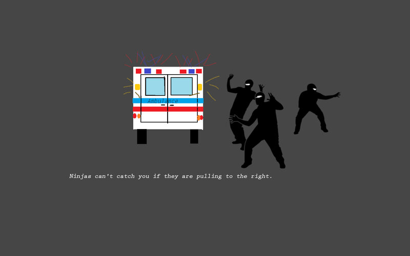 ambulance evading ninjas