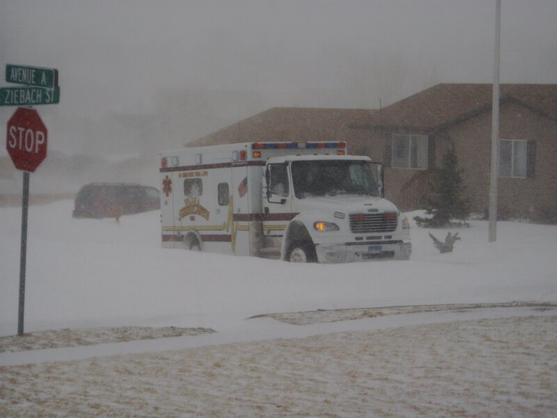 Ambulance in Snowstorm