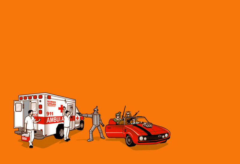 Ambulance vs car chase