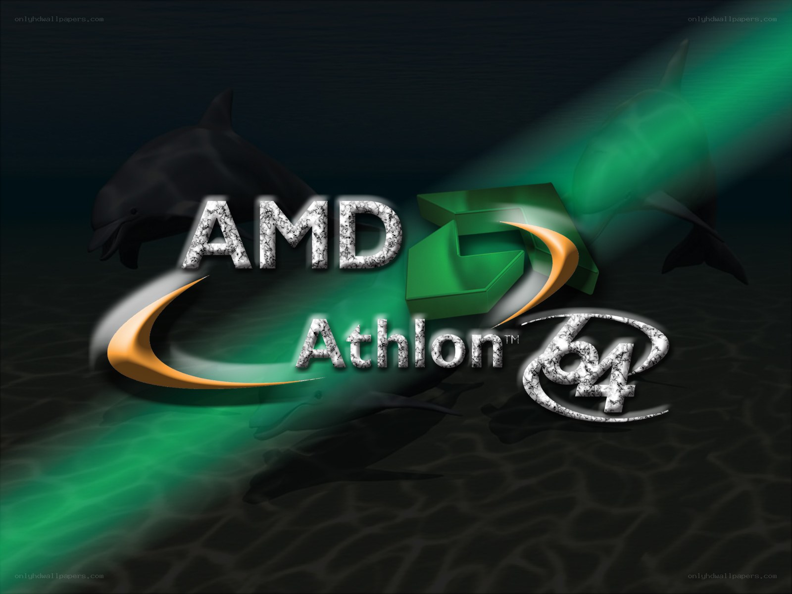 AMD Athlon 64 logo with dolphins