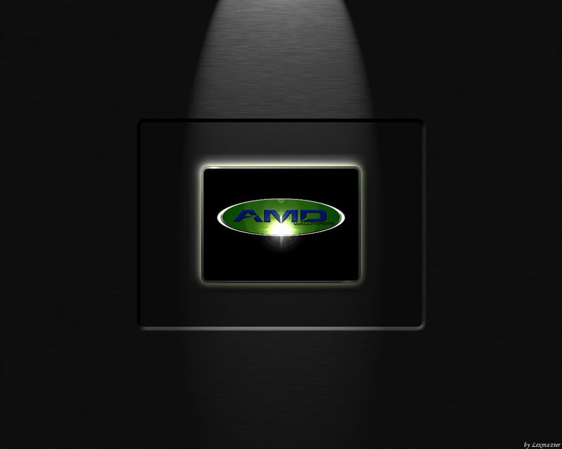 AMD logo in spotlight