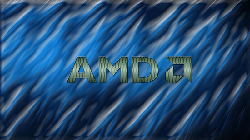 AMD logo on blue background
