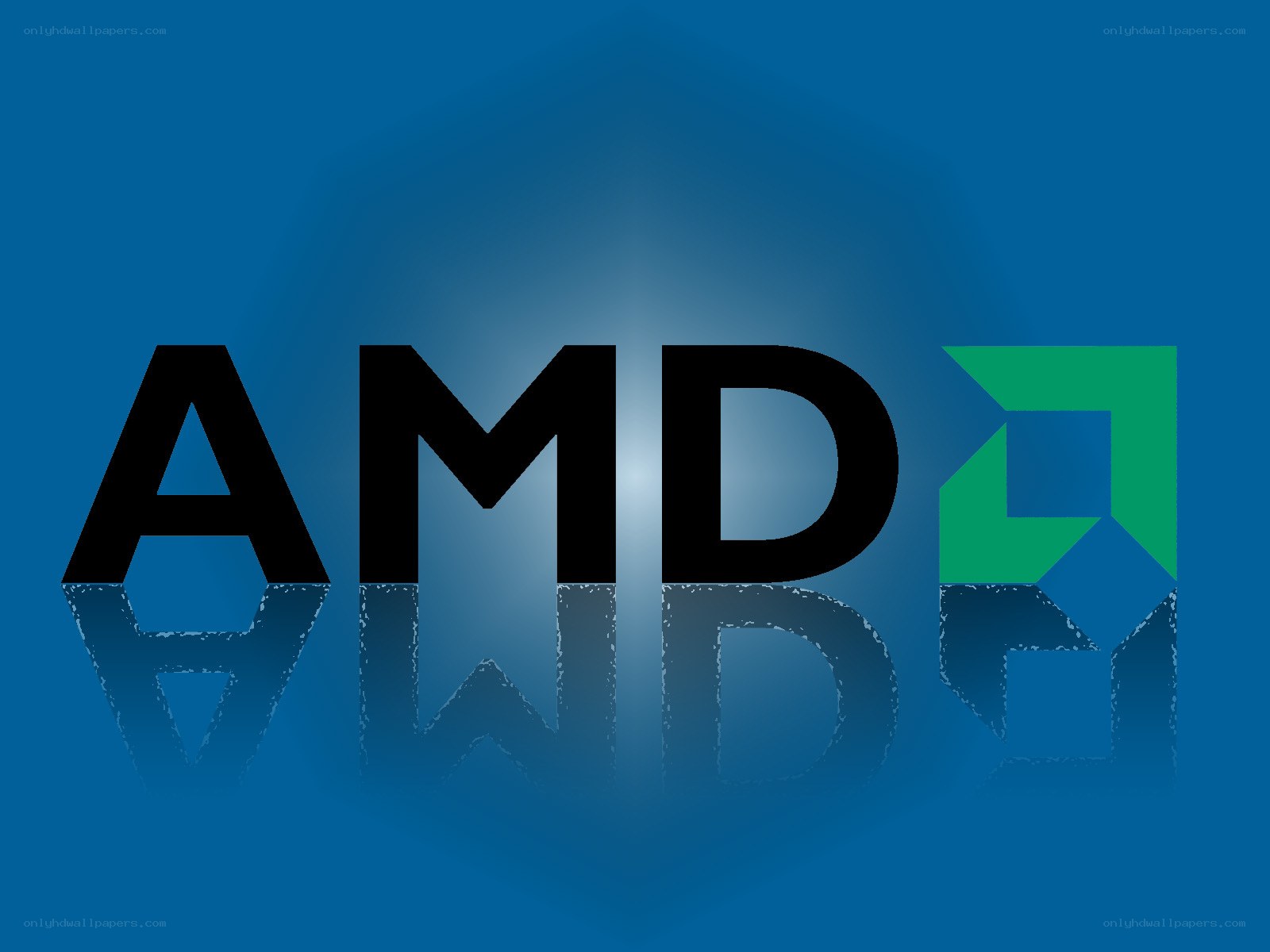 AMD logo on blue background