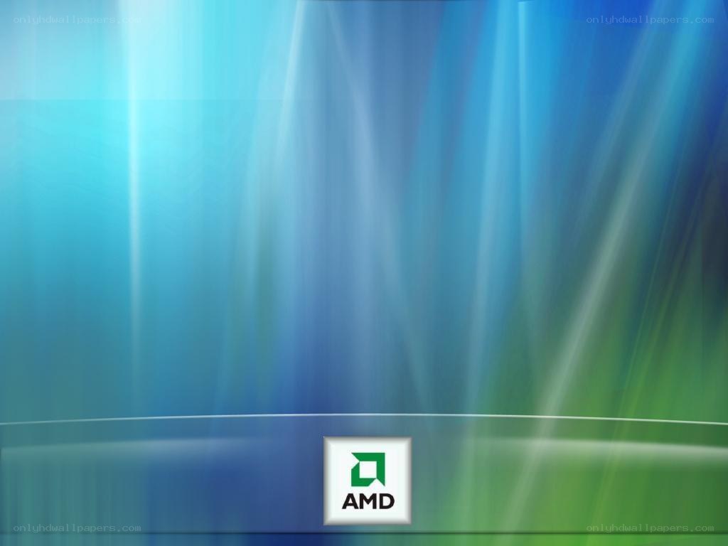 AMD logo on blue-green background