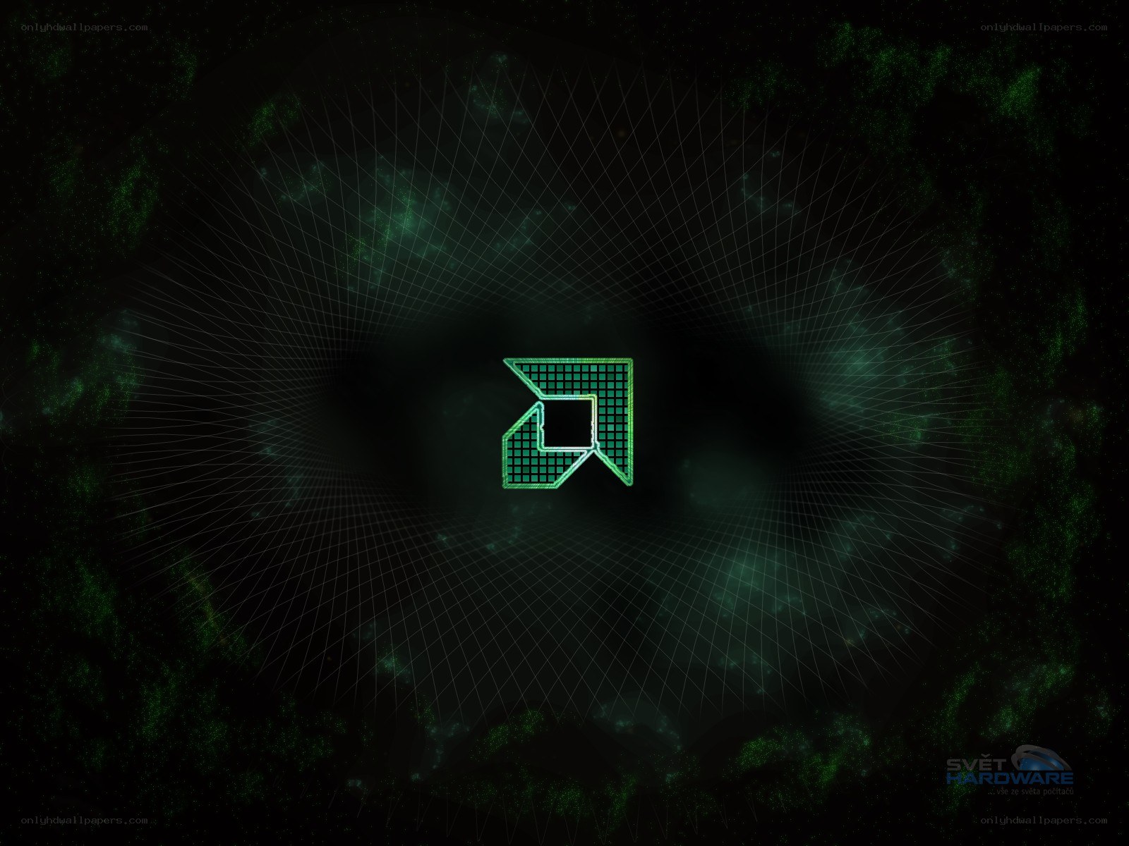 AMD logo on digital background