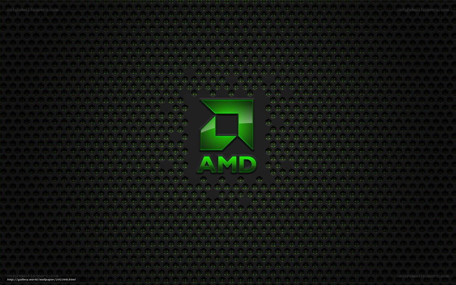 AMD logo on perforated background