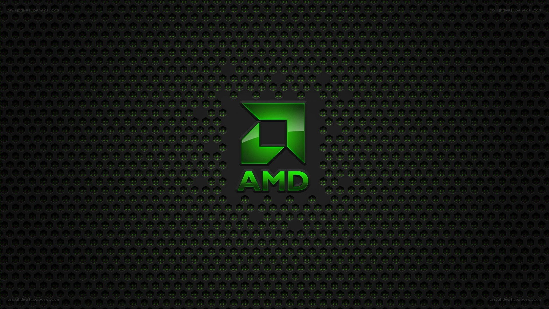 AMD logo on perforated background