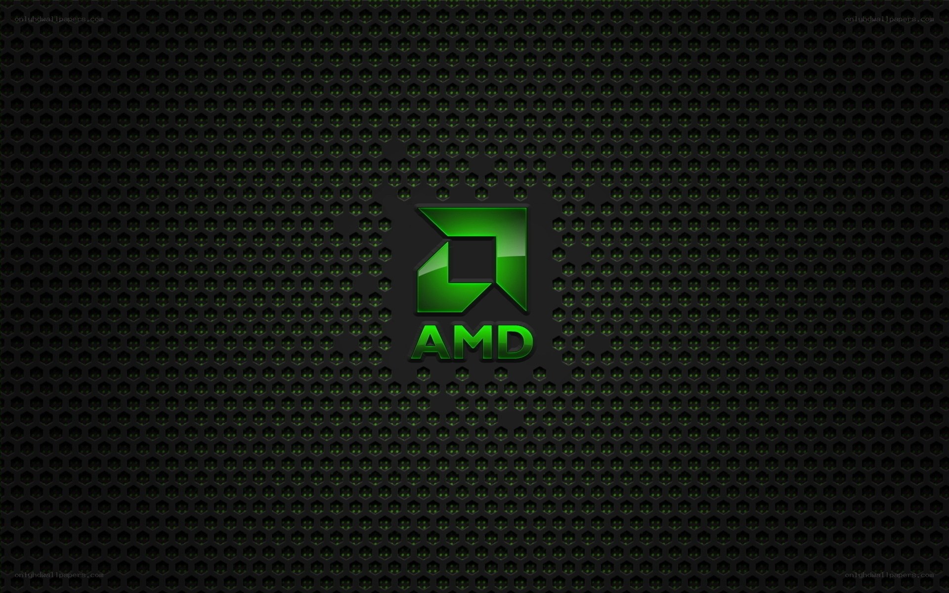AMD logo on perforated background