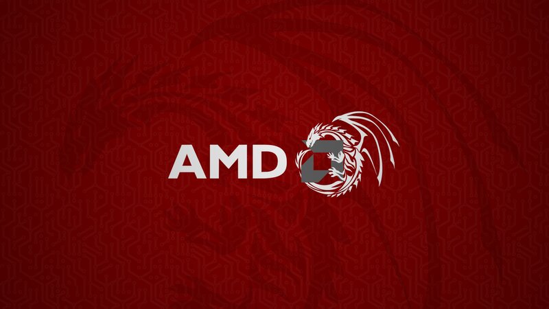 AMD Logo on Red Background