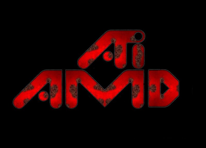 AMD logo with blood effect