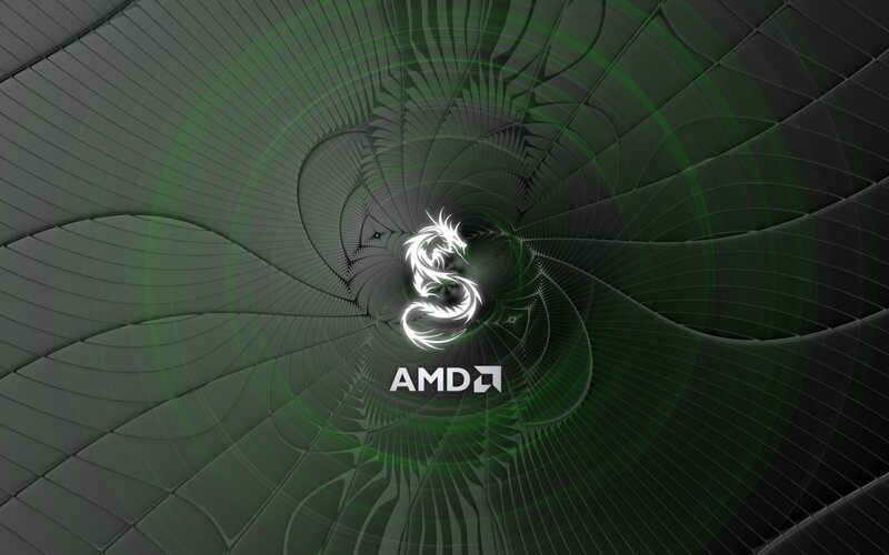 AMD logo with dragon design