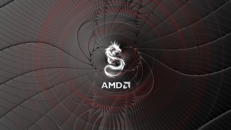 AMD logo with dragon design