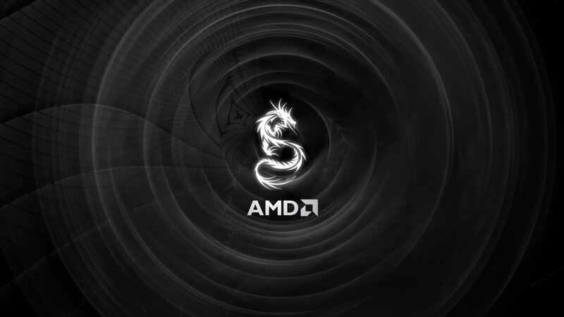 AMD logo with dragon design