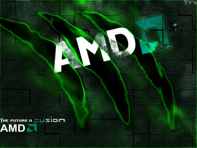 AMD Logo with Green Streaks