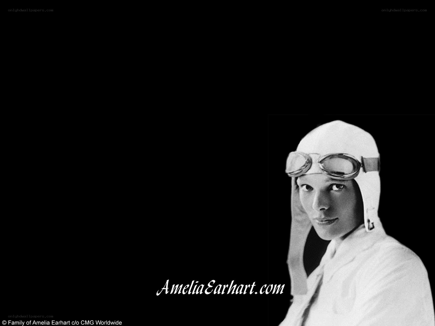 Amelia Earhart in flight gear