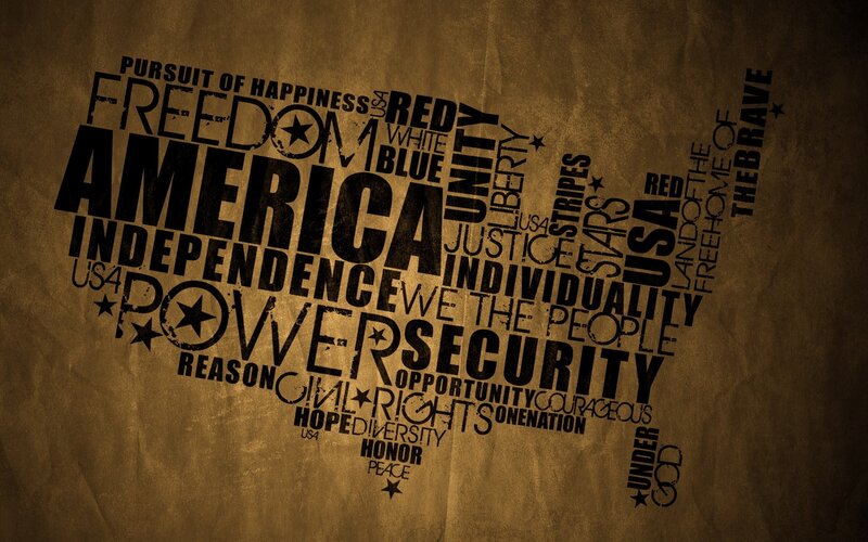 America word cloud map