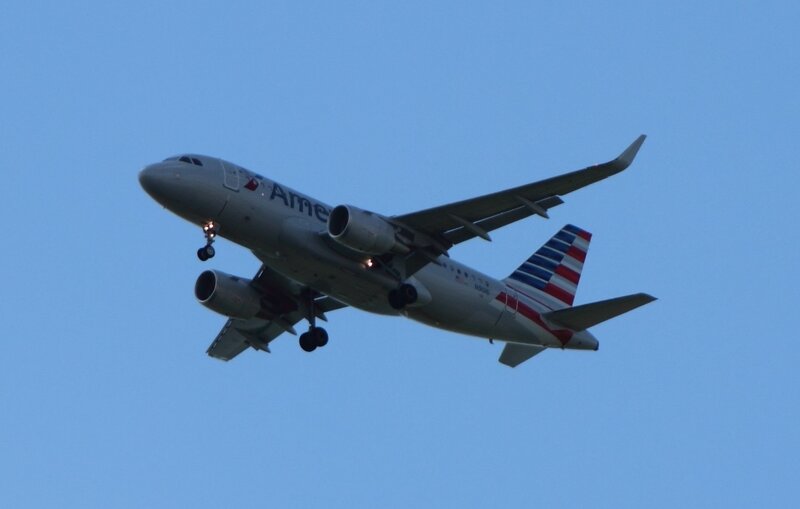 American Airlines Airplane — Blue, Calm, Afternoon, Photograph, Sky