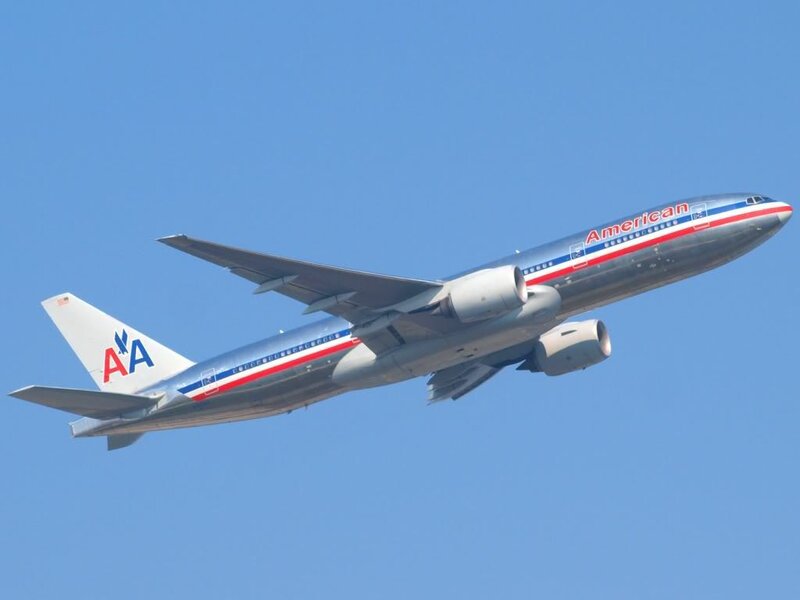 American Airlines Airplane — Blue, Calm, Afternoon, Photograph