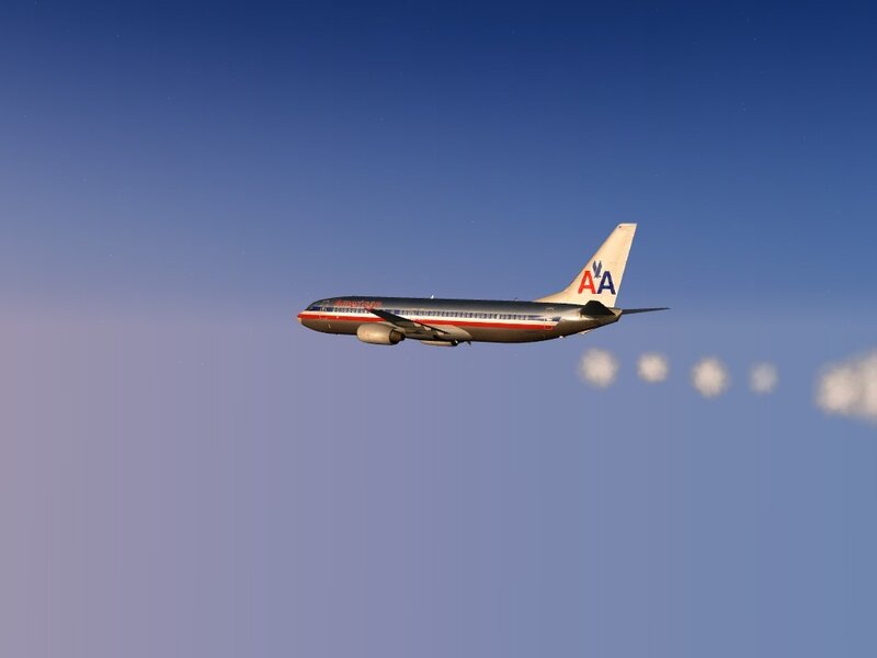 American Airlines Airplane — Blue, Calm, Afternoon