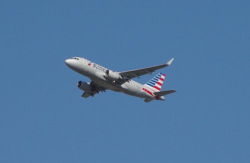 American Airlines Airplane — Blue, Serene, Afternoon, Photograph, Sky