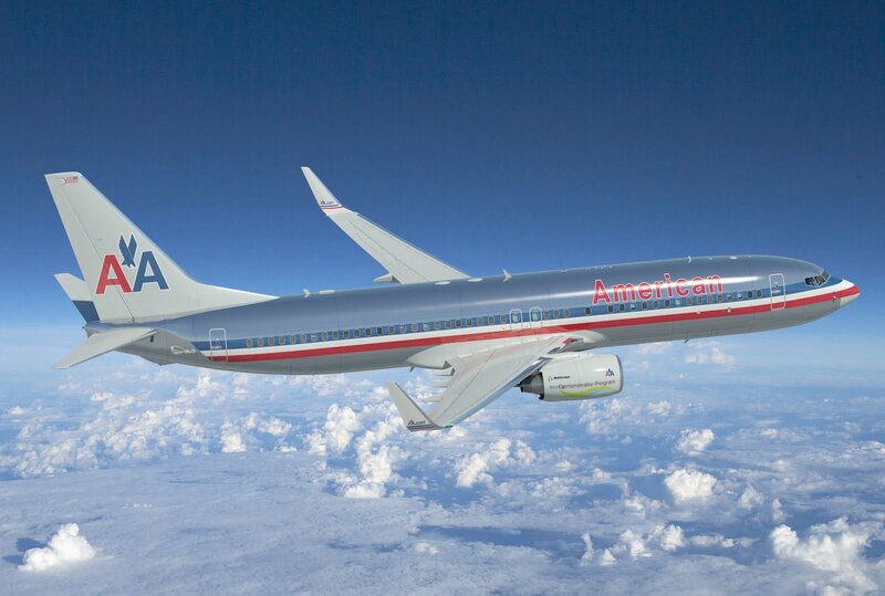 American Airlines Airplane — Blue, Serene, Afternoon, Photograph