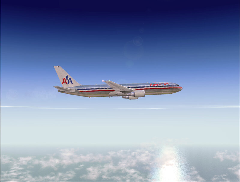 American Airlines Airplane — Blue, Serene, Afternoon