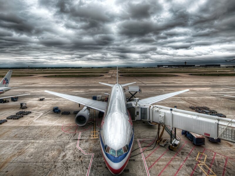 American Airlines Airplane — Gray, Dramatic