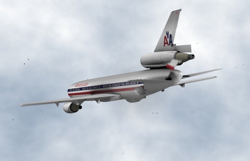 American Airlines Airplane — White, Neutral