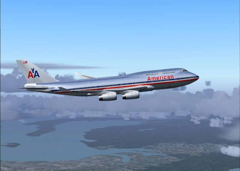 American Airlines Boeing 747 — Blue, Serene