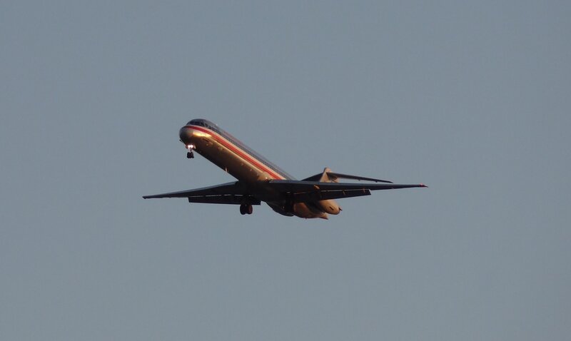 American Airlines Jet — Blue, Calm, Sunset