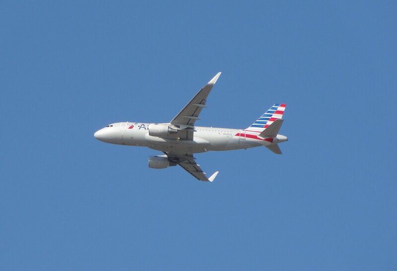 American Airlines Jet — Blue, Clear, Afternoon