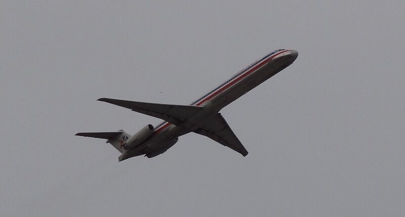 American Airlines Jet — Gray, Overcast, Photograph