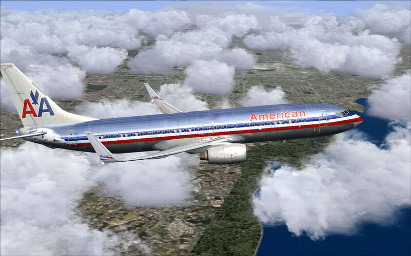 American Airlines Plane — Blue, Calm