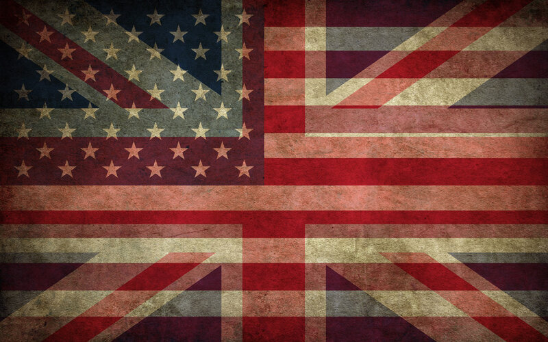 American and British flag fusion