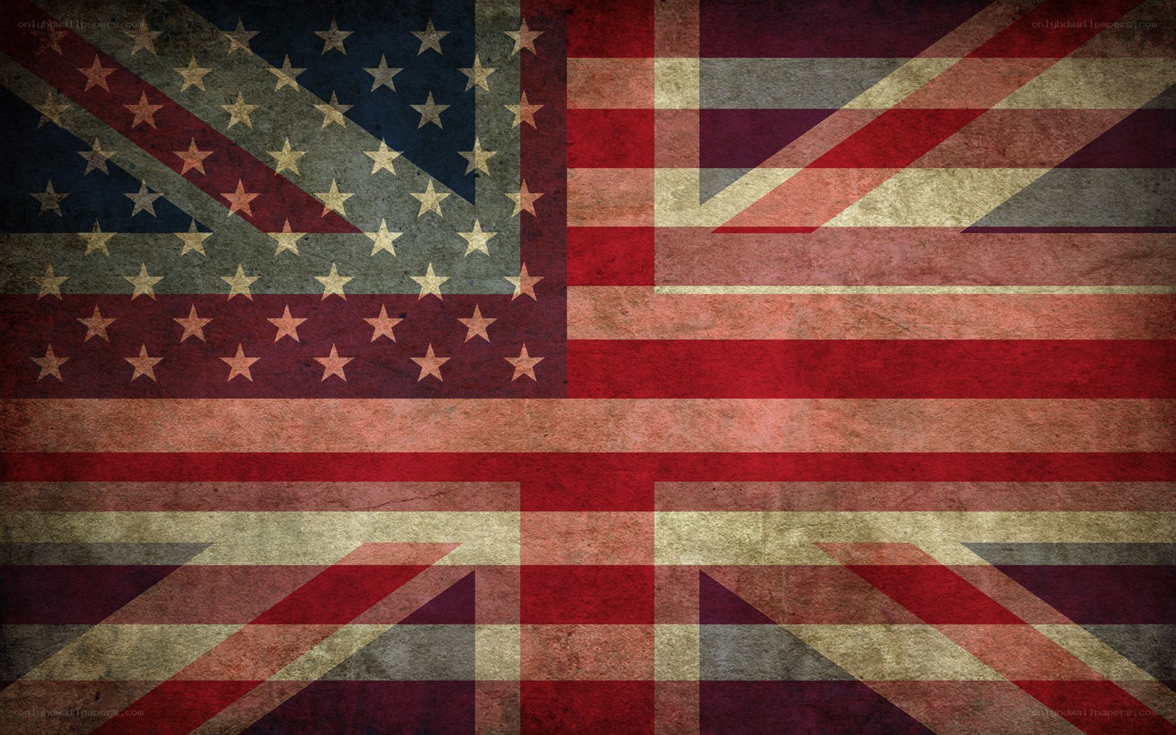 American and British flag fusion