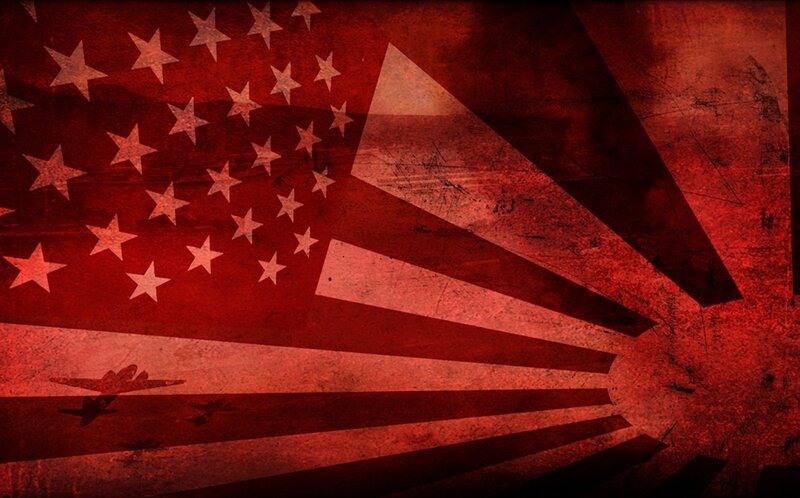 American and Japanese Flags